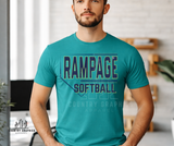 Rampage softball distress stitches