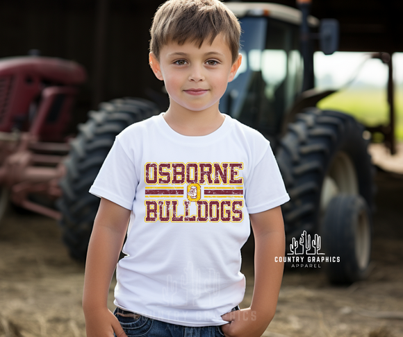 Osborne Bulldogs distressed- youth – Country Graphics
