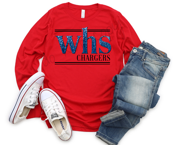 WHS Chargers- faux flitter