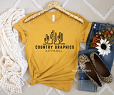 Country Graphics - full front logo- black