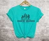 Country Graphics - full front logo- black