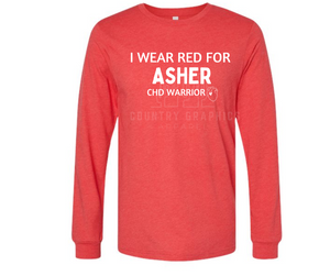 Asher- CHD Warrior (BLOCK)  Long sleeve tee