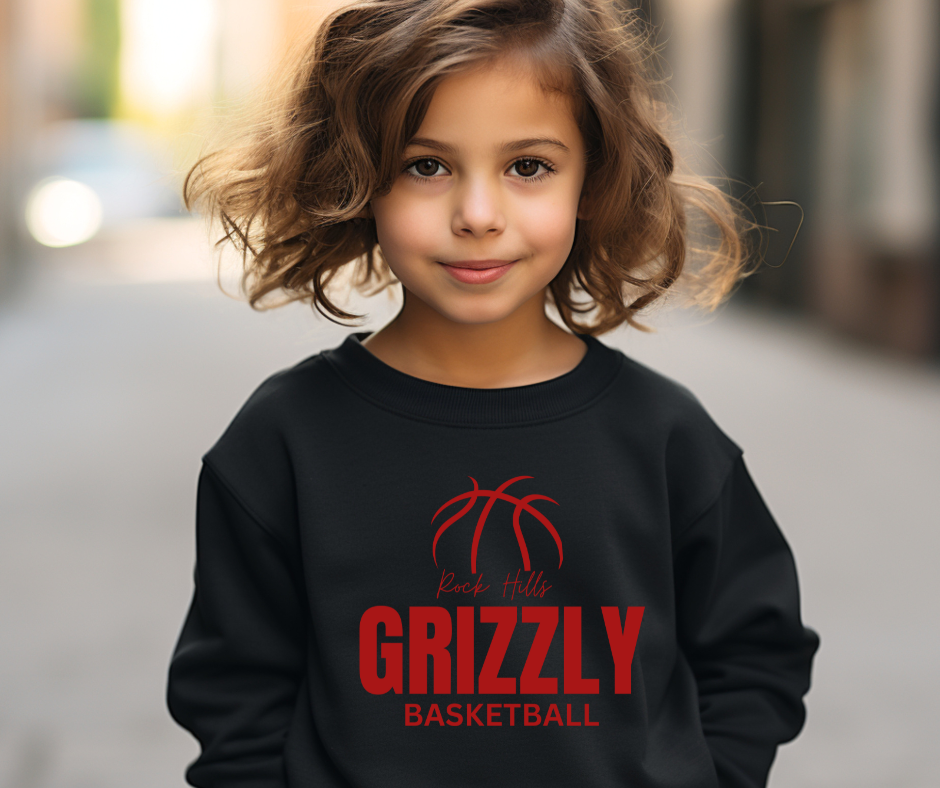 Rock Hills Grizzly Basketball - Cardinal Red ink