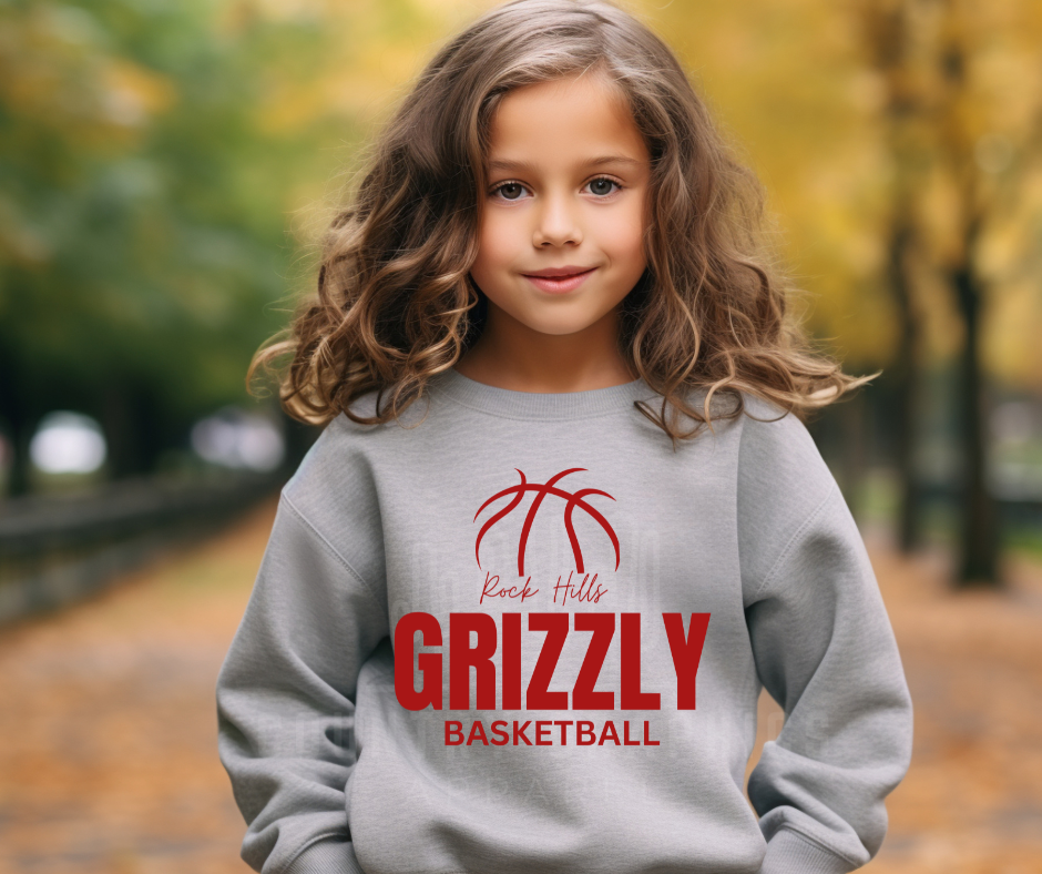 Rock Hills Grizzly Basketball - Cardinal Red ink