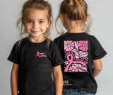 Pink ribbon boho floral tee