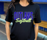 Outlaws script softball