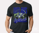 Outlaws softball outline