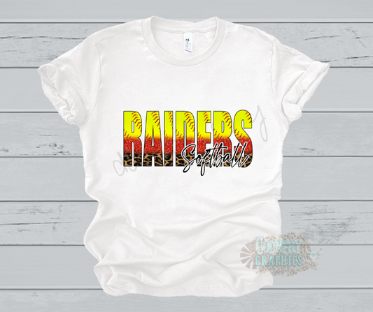 Raiders Softball ~glitter leopard