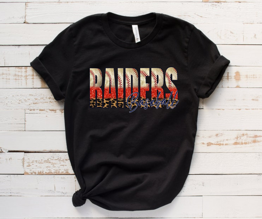 Raiders Baseball ~glitter leopard--youth