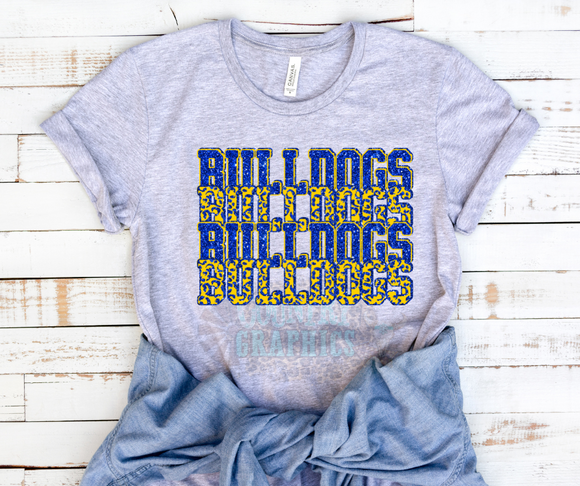 Bulldogs - blue/yellow stack