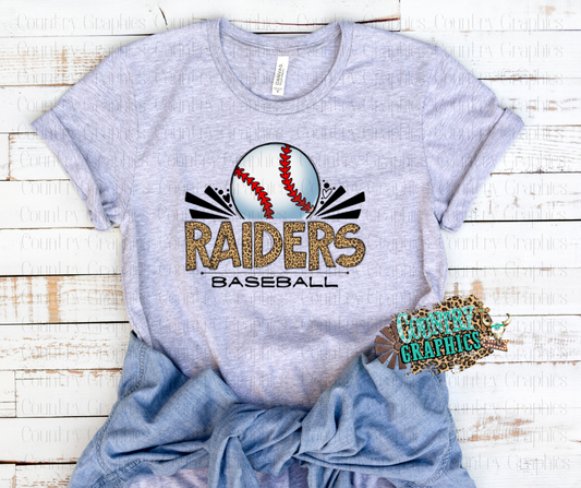 Raiders Baseball -leopard accent