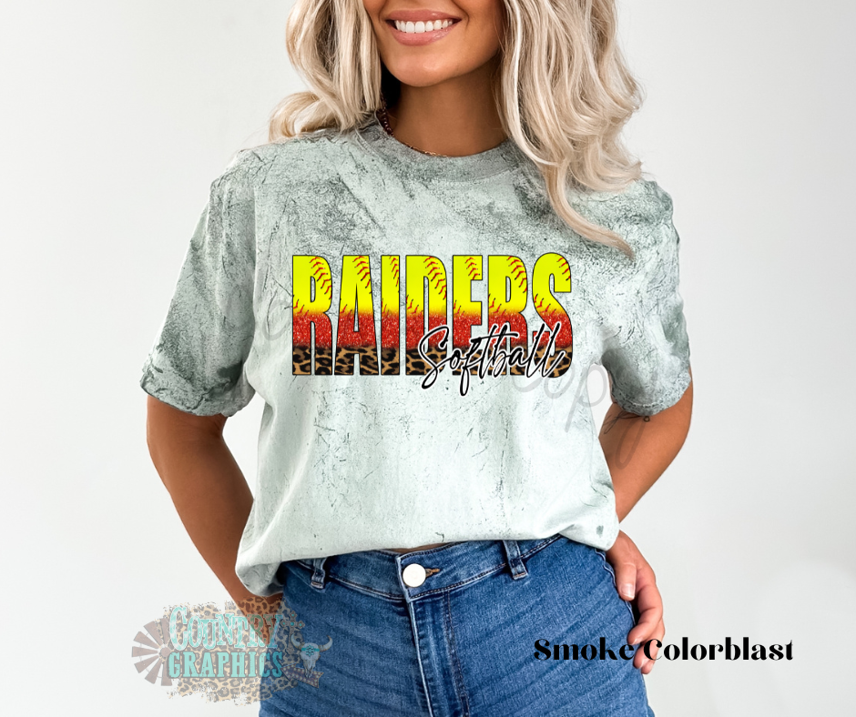 Raiders Softball ~glitter leopard