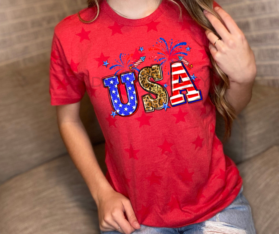 USA - red stars tee